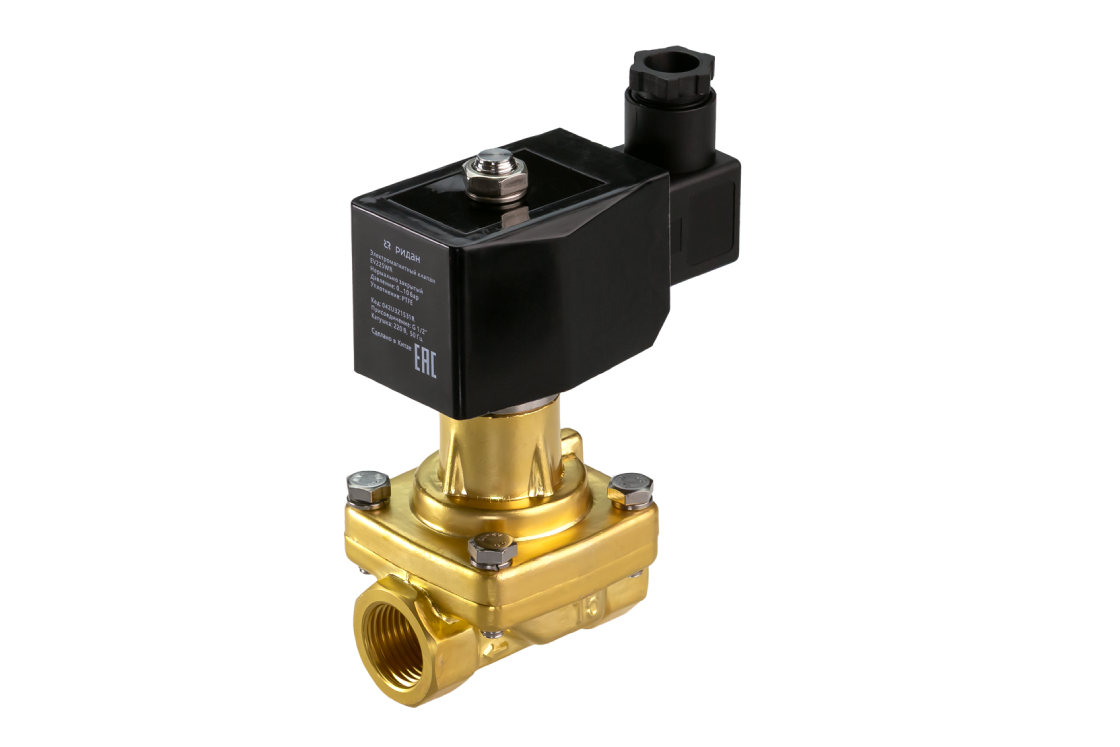 Ридан 042U324002R — Клапан электромагнитный EV225WR, G 1 1/2, PTFE, нормально закрытый, 0…5 бар, с катушкой 24В пост. ток