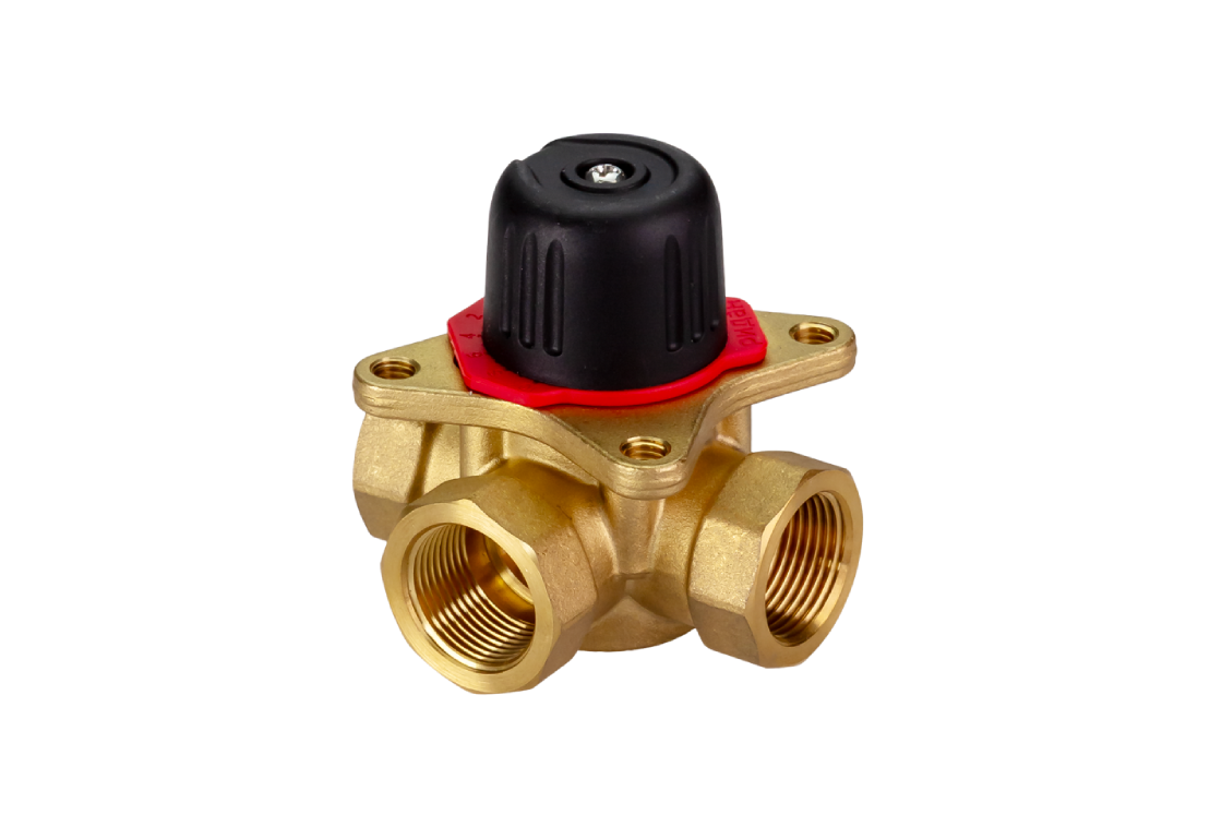 Ридан 065Z0407R — Клапан регулирующий поворотный HRB-3R PN10, DN25, Kvs 10, Tmax 110 °C, Rp1, корпус CW617N, трехходовой